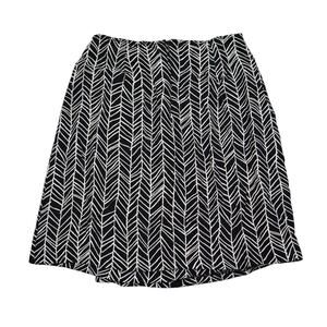 Casual Corner Skirt Womens 12 Black Herringbone Back Zip Casual Bottoms